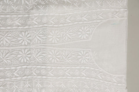 Hand- embroidered Mul Chanderi Chikankari Kurta and Dupatta (Set of 2)- Unstitched