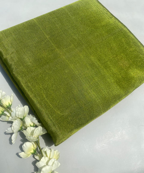 Handwoven Green Zari Fabric (Handloom)