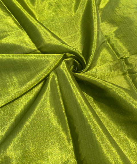 Handwoven Green Zari Fabric (Handloom)
