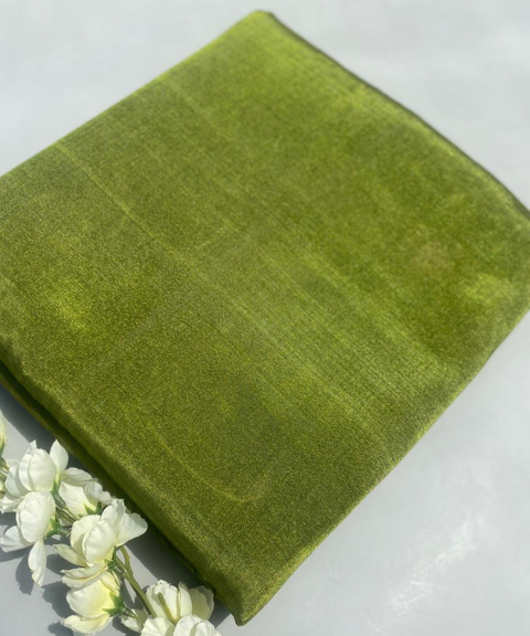 Handwoven Green Zari Fabric (Handloom)