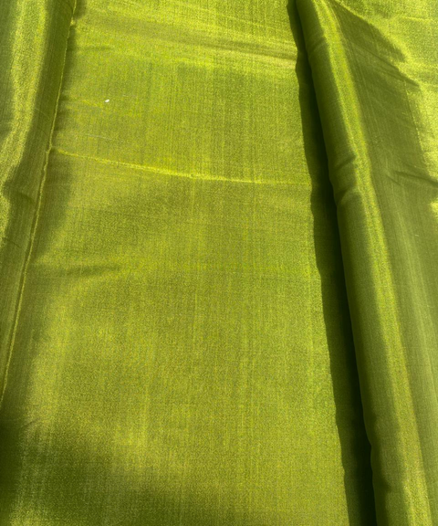 Handwoven Green Zari Fabric (Handloom)