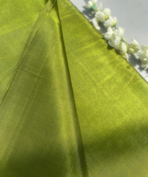 Handwoven Green Zari Fabric (Handloom)