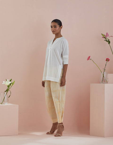 Luxury Cotton Tunic with Stylized Pinstripe Pants – Co-ordinate Set of 2 | Vinusto

