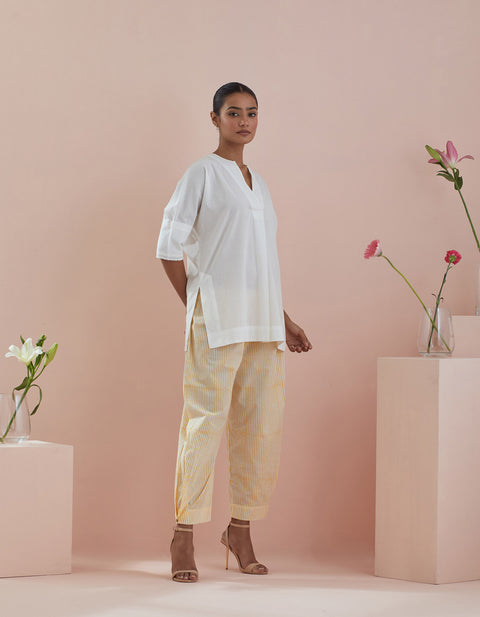 Shop Cotton Tunic with Stylized Pinstripe Pants – Co-ordinate Set of 2 | Vinusto

