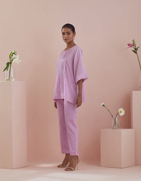 Order Pink Short Kurti with Pants in Cotton – Co-ordinate Set of 2 | Vinusto

