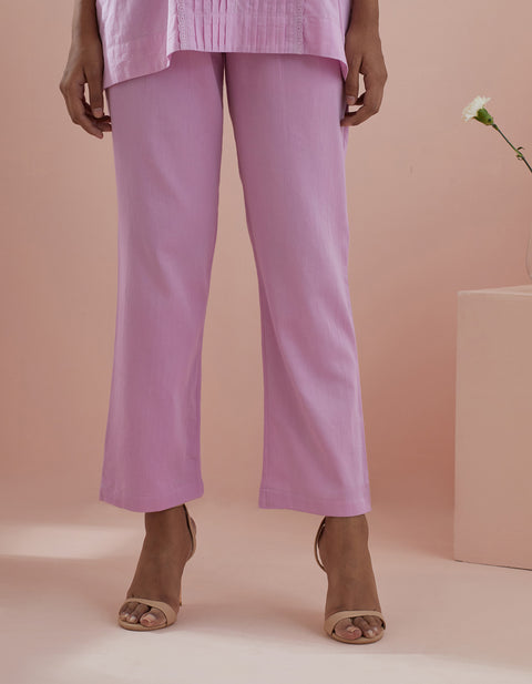 Premium Pink Short Kurti with Pants in Cotton – Co-ordinate Set of 2 | Vinusto

