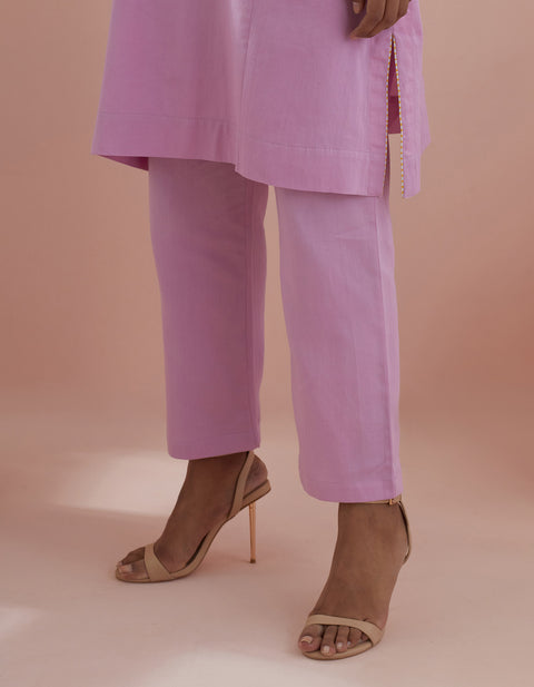 100% authentic Co-ordinate Set- Pink Cotton Kalidar Kurta with Pants (Set of 2) - By Vinusto