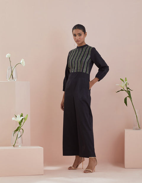 Buy Jumpsuit in Cotton with Glaze Textures | Vinusto