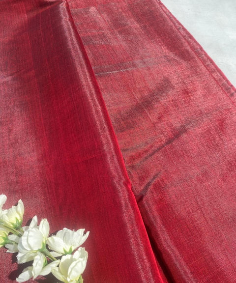 Handwoven Maroon Zari Fabric (Handloom)