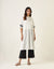 Kaftan Style Embroidered Kurta Set In White & Black Cotton (Set of 2)