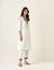 Embroidered A Line Paneled Kurta and Salwar in White Cotton (Set of 2)