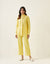 Coordinate Set- Maize Yellow Linen Shirt with Cotton Glaze Pants (Set of 2)