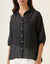 Black Linen Silk Handloom Shirt