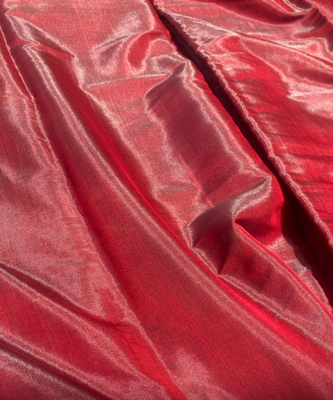Handwoven Maroon Zari Fabric (Handloom)