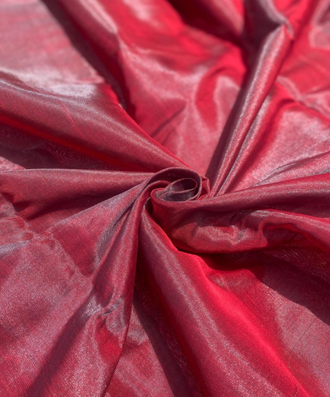 Handwoven Maroon Zari Fabric (Handloom)
