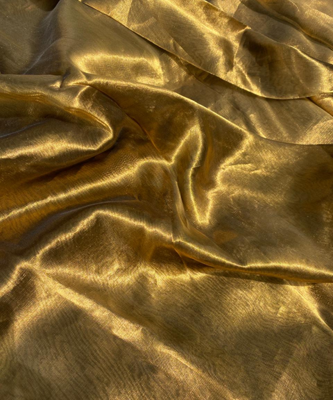 Handwoven Gold Tissue Fabric (Handloom)