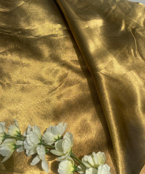 Handwoven Gold Tissue Fabric (Handloom)