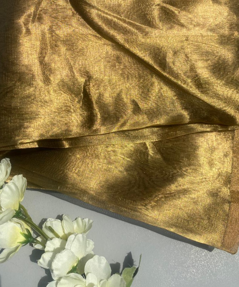 Handwoven Gold Tissue Fabric (Handloom)