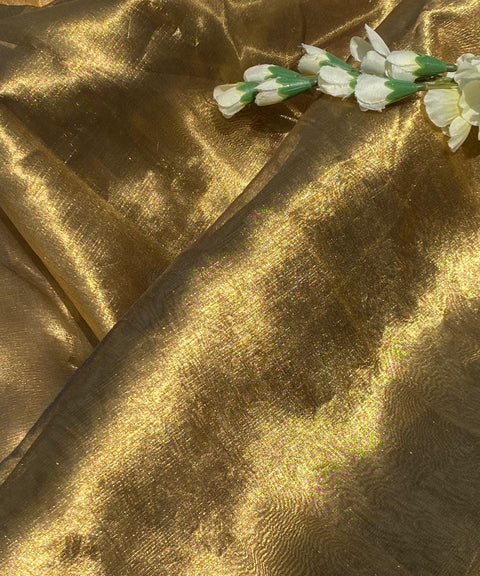Handwoven Gold Tissue Fabric (Handloom)