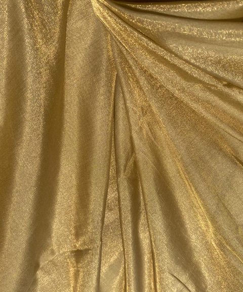 Handwoven Golden Olive Tissue Fabric (Handloom)