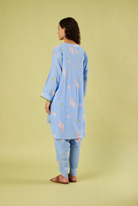 Printed Cotton Kurta  with Relaxed Dhoti Salwar (Set of 2)