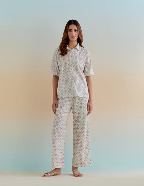 Shop Ditsy Block Print Cotton Co-Ord Set (Set of 2) | Vinusto