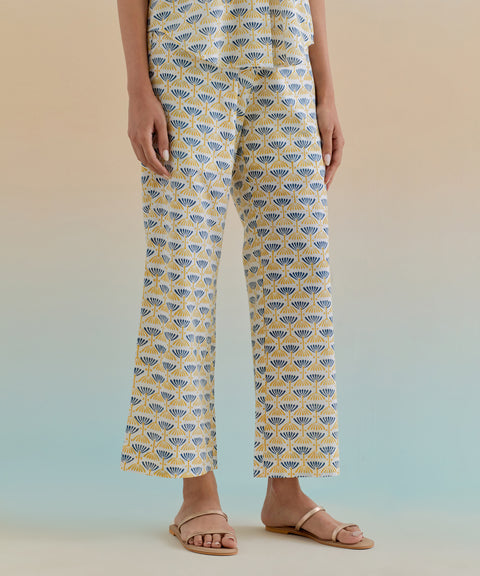 Premium Cotton Kaftan Top & Pants in Floral Block Print – Elegant Coord Set

