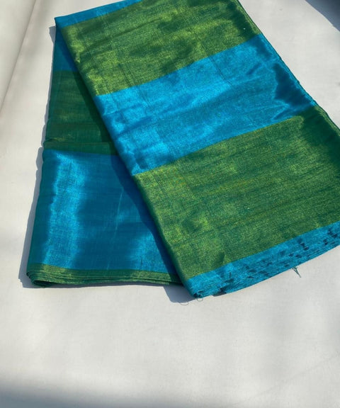 Green & Blue Zari Fabric (Handloom)