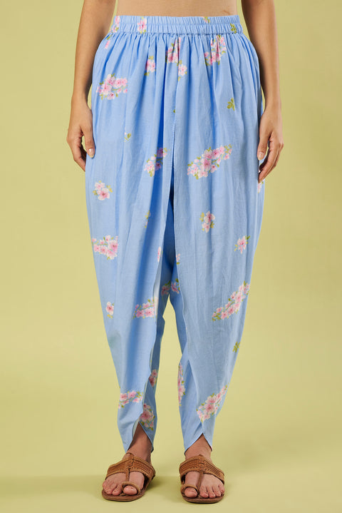 Printed Cotton Kurta  with Relaxed Dhoti Salwar (Set of 2)