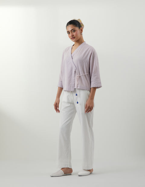 Order Lavender Cotton Wrap Shirt Set – Vinusto Office Wear 2025

