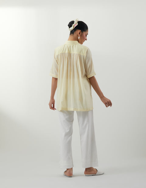 Butter Yellow Chikankari Shirt