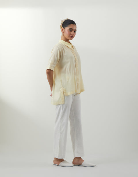 Butter Yellow Chikankari Shirt