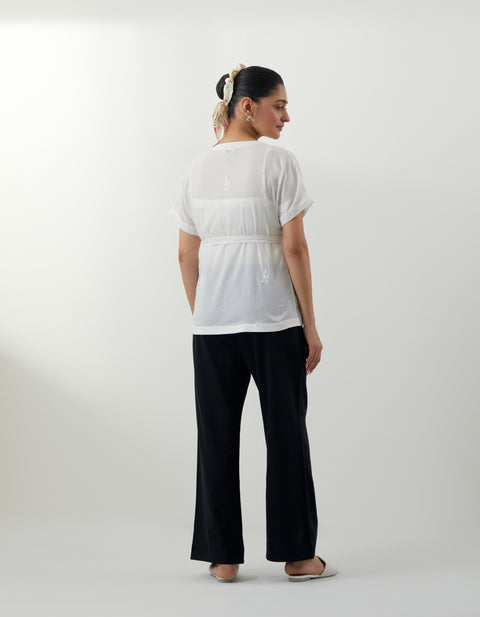 100% Authentic Wrap-Around Chikankari Top – Vinusto Office Wear 2025

