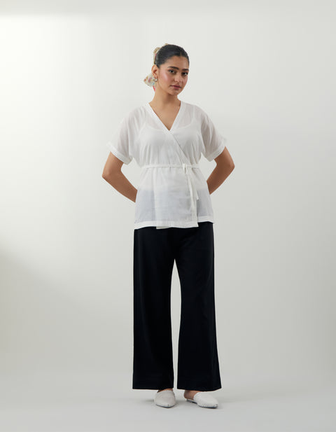 Shop Wrap-Around Chikankari Top – Vinusto Office Wear 2025

