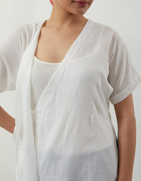 Premium Wrap-Around Chikankari Top – Vinusto Office Wear 2025

