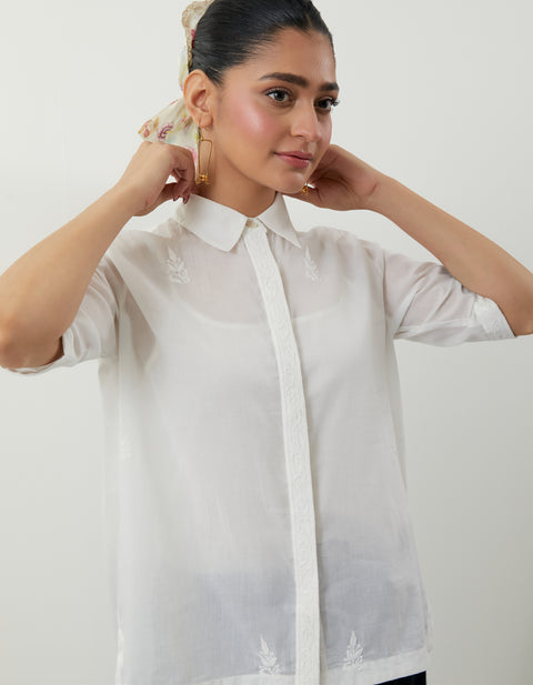Chikankari Cotton Shirt