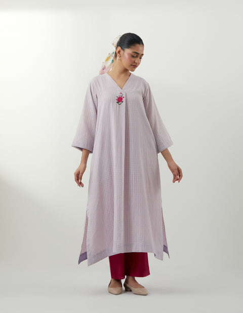 Shop Lavender Embroidered Kurta Set – Vinusto Office Wear 2025

