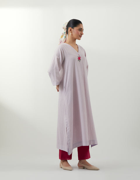 Luxury Lavender Embroidered Kurta Set – Vinusto Office Wear 2025

