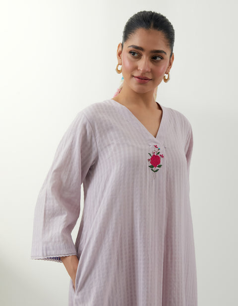 Order Lavender Embroidered Kurta Set – Vinusto Office Wear 2025

