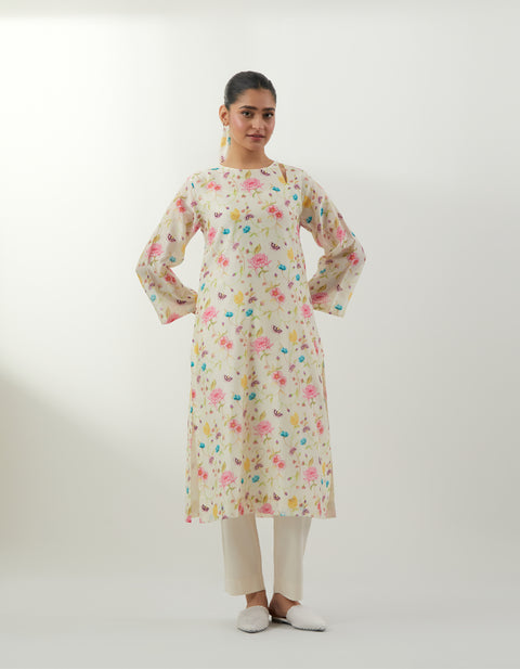Buy Floral Chanderi Anarkali Set – Vinusto Office Wear Collection 2025

