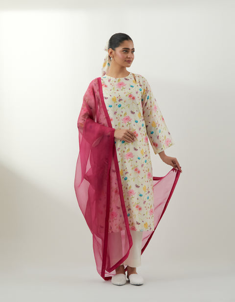 Shop Floral Chanderi Anarkali Set – Vinusto Office Wear Collection 2025

