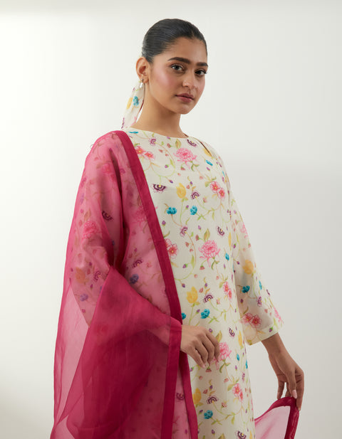 Luxury Floral Chanderi Anarkali Set – Vinusto Office Wear Collection 2025

