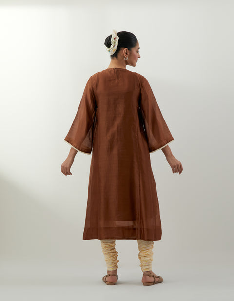 Premium Brown Pin-Tuck Kurta Set – Vinusto Office Wear Collection 2025

