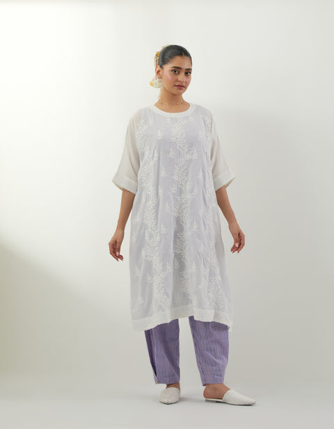 Shop Chikankari Kaftan Kurta Set – Vinusto Office Wear 2025
