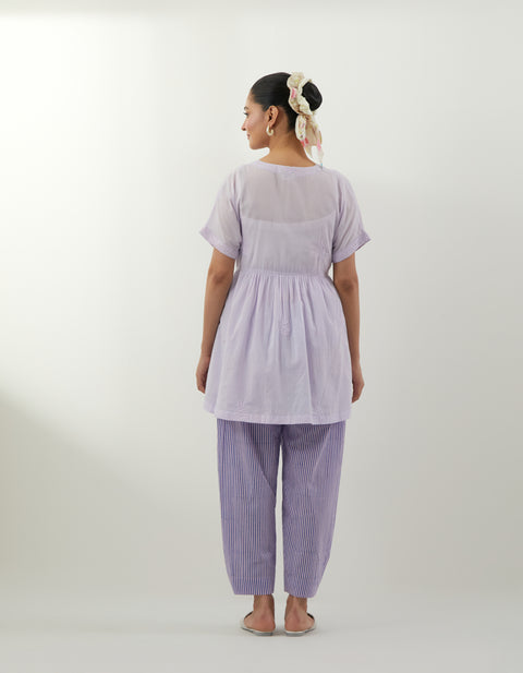 Shop Lavender Chikankari Tunic Set – Vinusto Office Wear 2025

