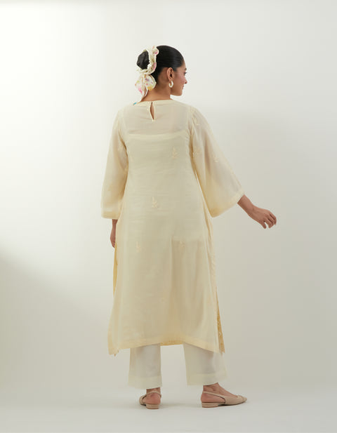 Premium Butter Yellow Chikankari Kurta Set – Vinusto Office Wear 2025