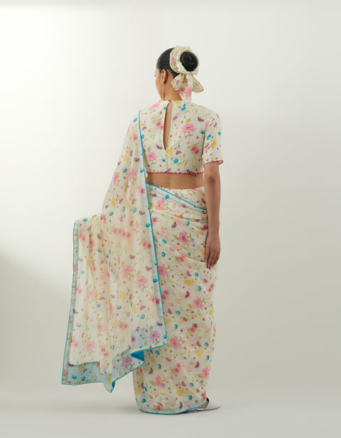 Handcraft Printed Saree & Blouse Set – Vinusto Office Wear 2025