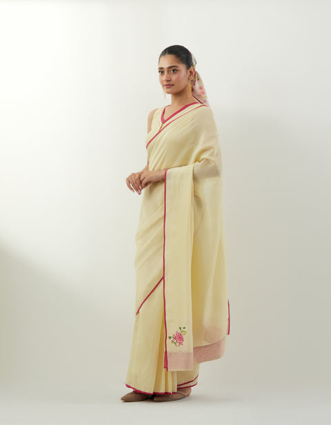 Order Ready-to-Wear Chanderi Saree Set – Vinusto Office Wear 2025

