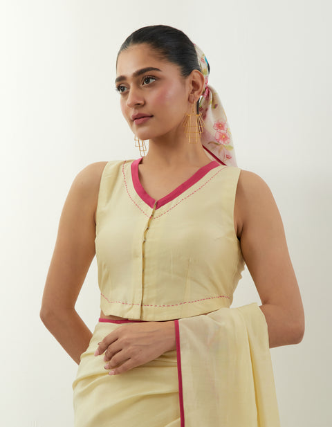Luxury Ready-to-Wear Chanderi Saree Set – Vinusto Office Wear 2025

