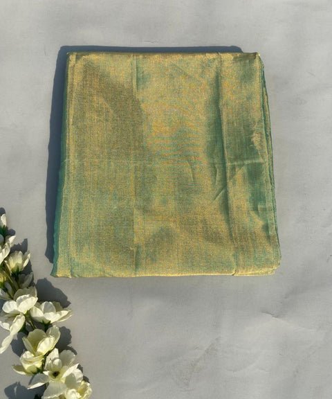 Handwoven Olive Green Zari Fabric (Handloom)